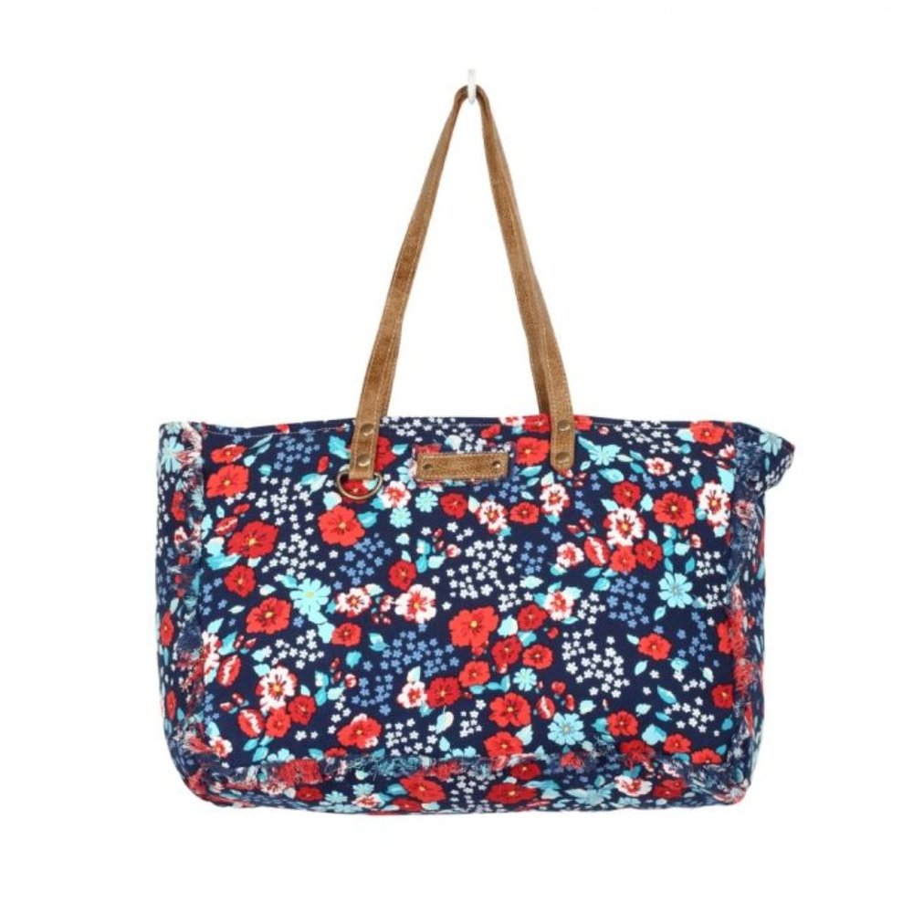 FLAMBOYANT FLORAL WEEKENDER MYRA BAG-NAVY - Picture 2 of 3